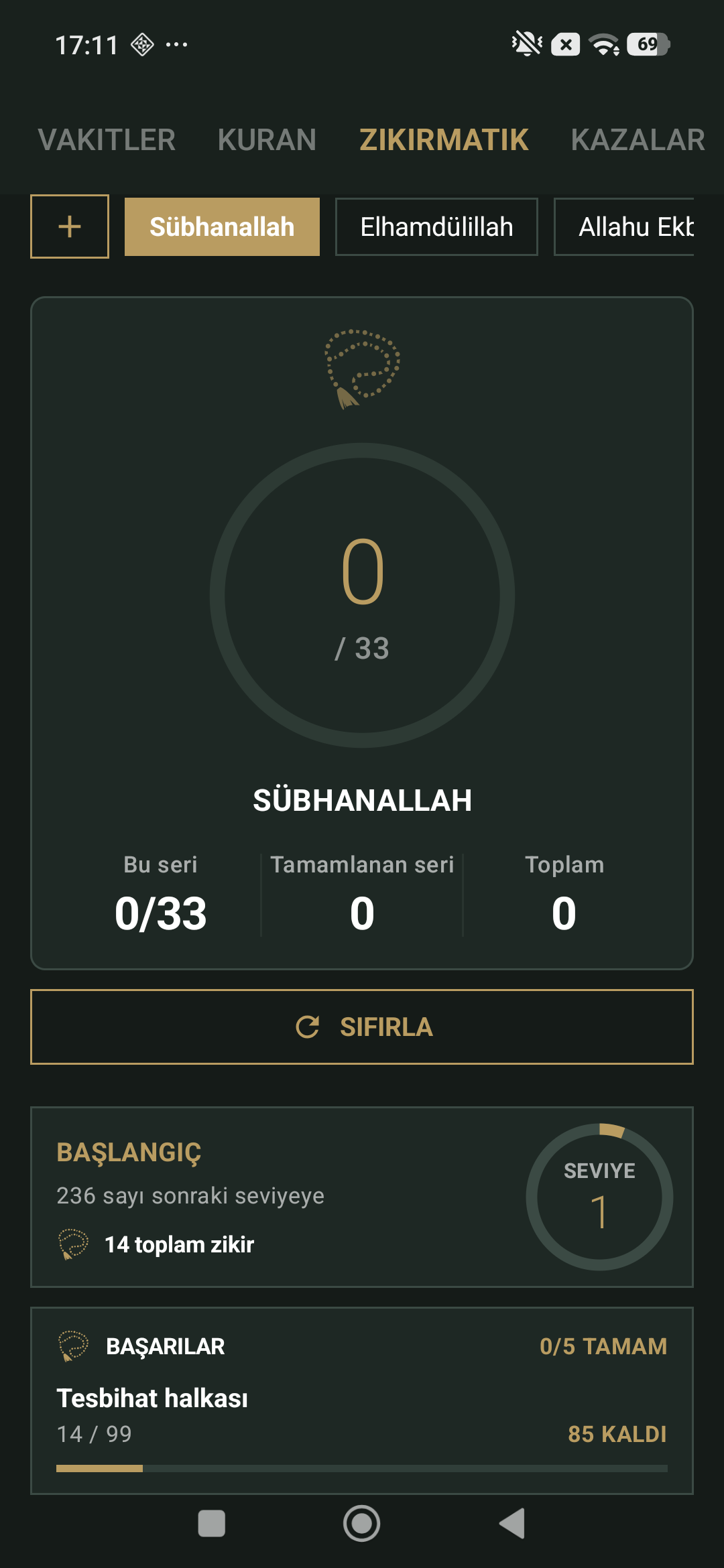 Zikirmatik Ekranı
